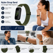 Fitbit Inspire 3 | Nylon Braided Elastic Sport Band | Soft Breathable Stretch Replacement Wristband,For Women &amp; Men, Comfortable Sports &amp; Daily Wear- Dark Green | iCare