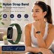 Fitbit Inspire 3 | Nylon Braided Elastic Sport Band | Soft Breathable Stretch Replacement Wristband,For Women &amp; Men, Comfortable Sports &amp; Daily Wear- Dark Green | iCare