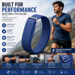 Google Fitbit Air | Nylon Sport Strap | Breathable Lightweight Adjustable Replacement Wristband, Comfortable Fitness Band for Men &amp; Women- Dark Blue | iCare