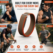 Google Fitbit Air | Nylon Sport Strap | Breathable Lightweight Adjustable Replacement Wristband, Comfortable Fitness Band for Men &amp; Women- Dune Orange | iCare