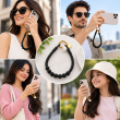Silicone Necklace Phone Lanyard | Universal Smartphone Holder Strap | Soft Adjustable Anti-Drop Neck Cord, Ring Grip &amp; Hands-Free Phone Carrier | iCare