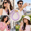 Silicone Necklace Phone Lanyard | Universal Smartphone Holder Strap | Soft Adjustable Anti-Drop Neck Cord, Ring Grip &amp; Hands-Free Phone Carrier | iCare