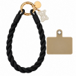 Silicone Teddy Twist Lanyard | Universal Phone Lanyard with Pop Holder &amp; Loop | Cute Adjustable Neck Strap, Mobile Phone Cord, Rasi / String for Smartphones-Black | iCare