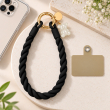 Silicone Teddy Twist Lanyard | Universal Phone Lanyard with Pop Holder &amp; Loop | Cute Adjustable Neck Strap, Mobile Phone Cord, Rasi / String for Smartphones-Black | iCare