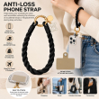 Silicone Teddy Twist Lanyard | Universal Phone Lanyard with Pop Holder &amp; Loop | Cute Adjustable Neck Strap, Mobile Phone Cord, Rasi / String for Smartphones-Black | iCare
