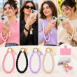 Silicone Teddy Twist Lanyard | Universal Phone Lanyard with Pop Holder &amp; Loop | Cute Adjustable Neck Strap, Mobile Phone Cord, Rasi / String for Smartphones-Light Pink | iCare