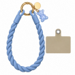 Silicone Teddy Twist Lanyard | Universal Phone Lanyard with Pop Holder &amp; Loop | Cute Adjustable Neck Strap, Mobile Phone Cord, Rasi / String for Smartphones-Blue | iCare