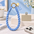 Silicone Teddy Twist Lanyard | Universal Phone Lanyard with Pop Holder &amp; Loop | Cute Adjustable Neck Strap, Mobile Phone Cord, Rasi / String for Smartphones-Blue | iCare