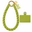 Silicone Teddy Twist Lanyard | Universal Phone Lanyard with Pop Holder &amp; Loop | Cute Adjustable Neck Strap, Mobile Phone Cord, Rasi / String for Smartphones-Green | iCare