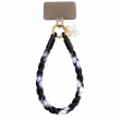 Silicone Teddy Twist Phone Lanyard | Adjustable Neck Strap with Pop Holder &amp; Loop | Anti-Drop Hands-Free Mobile Strap -Black | iCare