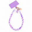 Silicone Teddy Twist Phone Lanyard | Adjustable Neck Strap with Pop Holder &amp; Loop | Anti-Drop Hands-Free Mobile Strap -Purple | iCare