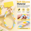 Silicone Teddy Twist Phone Lanyard | Adjustable Neck Strap with Pop Holder &amp; Loop | Anti-Drop Hands-Free Mobile Strap -Yellow | iCare