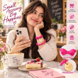 Silicone Bow Phone Lanyard | Adjustable Mobile Phone Strap with Pop Holder &amp; Loop | Anti-Drop Hands-Free Neck Strap-Hot Pink | iCare