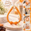Silicone Bow Phone Lanyard | Adjustable Mobile Phone Strap with Pop Holder &amp; Loop | Anti-Drop Hands-Free Neck Strap-Orange | iCare