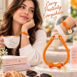 Silicone Bow Phone Lanyard | Adjustable Mobile Phone Strap with Pop Holder &amp; Loop | Anti-Drop Hands-Free Neck Strap-Orange | iCare