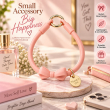 Silicone Bow Phone Lanyard | Adjustable Mobile Phone Strap with Pop Holder &amp; Loop | Anti-Drop Hands-Free Neck Strap-Light Pink | iCare