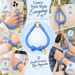 Silicone Bow Phone Lanyard | Adjustable Mobile Phone Strap with Pop Holder &amp; Loop | Anti-Drop Hands-Free Neck Strap-Blue | iCare