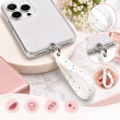 Silicone Neon Phone Lanyard | Adjustable Mobile Phone Strap with Pop Holder &amp; Loop | Anti-Drop Hands-Free Neck Strap-White | iCare