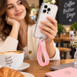 Silicone Neon Phone Lanyard | Adjustable Mobile Phone Strap with Pop Holder &amp; Loop | Anti-Drop Hands-Free Neck Strap-Pink | iCare