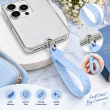 Silicone Neon Phone Lanyard | Adjustable Mobile Phone Strap with Pop Holder &amp; Loop | Anti-Drop Hands-Free Neck Strap-Blue | iCare