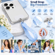 Silicone Neon Phone Lanyard | Adjustable Mobile Phone Strap with Pop Holder &amp; Loop | Anti-Drop Hands-Free Neck Strap-Blue | iCare