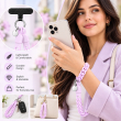Silicone Strings Circle Rings Mobile Phone Strap with Pop Holder &amp; Loop | Anti-Drop Neck Strap For Smartphones | iCare