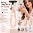 Silicone Strings Circle Rings Mobile Phone Strap with Pop Holder &amp; Loop | Anti-Drop Neck Strap For Smartphones | iCare