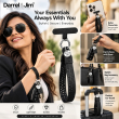 Silicone Dots Phone Lanyard | Mobile Phone Strap with Pop Holder &amp; Loop | Anti-Drop Neck Strap for Smartphones- Black | iCare