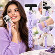Silicone Dots Phone Lanyard | Mobile Phone Strap with Pop Holder &amp; Loop | Anti-Drop Neck Strap for Smartphones-Lavender | iCare