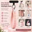Silicone Dots Phone Lanyard | Mobile Phone Strap with Pop Holder &amp; Loop | Anti-Drop Neck Strap for Smartphones-Light Orange | iCare