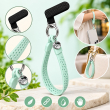 Silicone Dots Phone Lanyard | Mobile Phone Strap with Pop Holder &amp; Loop | Anti-Drop Neck Strap for Smartphones- Light Green | iCare