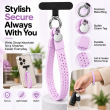 Silicone Dots Phone Lanyard | Mobile Phone Strap with Pop Holder &amp; Loop | Anti-Drop Neck Strap for Smartphones-Purple | iCare