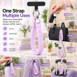 Silicone Dots Phone Lanyard | Mobile Phone Strap with Pop Holder &amp; Loop | Anti-Drop Neck Strap for Smartphones-Purple | iCare