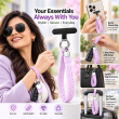 Silicone Dots Phone Lanyard | Mobile Phone Strap with Pop Holder &amp; Loop | Anti-Drop Neck Strap for Smartphones-Purple | iCare