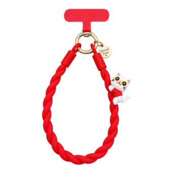 Silicone Animal Phone Lanyard | Cute Mobile Phone Strap with Pop Holder &amp; Loop | Anti-Drop Neck Strap-Red | iCare