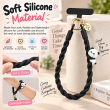 Silicone Animal Phone Lanyard | Cute Mobile Phone Strap with Pop Holder &amp; Loop | Anti-Drop Neck Strap-Black | iCare