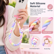 Silicone Animal Phone Lanyard | Cute Mobile Phone Strap with Pop Holder &amp; Loop | Anti-Drop Neck Strap-Purple | iCare