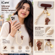 Silicone Animal Phone Lanyard | Cute Mobile Phone Strap with Pop Holder &amp; Loop | Anti-Drop Neck Strap-Beige 2 | iCare