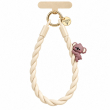Silicone Animal Phone Lanyard | Cute Mobile Phone Strap with Pop Holder &amp; Loop | Anti-Drop Neck Strap-Beige | iCare