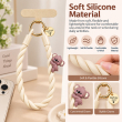 Silicone Animal Phone Lanyard | Cute Mobile Phone Strap with Pop Holder &amp; Loop | Anti-Drop Neck Strap-Beige | iCare