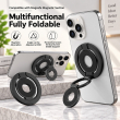 MagSafe Metal Ring 3-in-1 Dual Magnet Phone Holder | Magnetic Finger Grip, Kickstand &amp; Mobile Stand | MagSafe Essentials | iCare