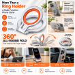 Magnetic Phone Ring Holder | Soft Silicone Finger Grip &amp; 360&deg; Adjustable Damping Foldable Stand | Vertical &amp; Horizontal Mobile Stand | iCare