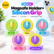 Silicone Magnetic Phone Holder | 360&deg; Rotating Ring Grip &amp; Desktop Stand | MagSafe Compatible Mobile Holder | Portable Phone Grip &amp; Kickstand | iCare