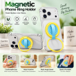 Silicone Magnetic Phone Holder | 360&deg; Rotating Ring Grip &amp; Desktop Stand | MagSafe Compatible Mobile Holder | Portable Phone Grip &amp; Kickstand | iCare