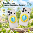 Silicone Magnetic Phone Holder | 360&deg; Rotating Ring Grip &amp; Desktop Stand | MagSafe Compatible Mobile Holder | Portable Phone Grip &amp; Kickstand | iCare