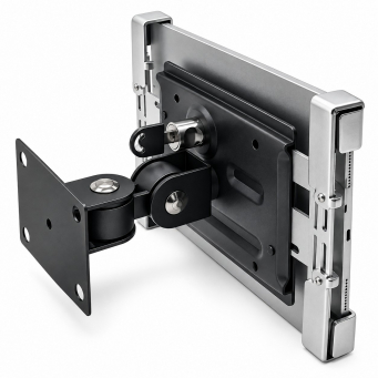 Universal Tablet Stand with Lock &amp; Key | Wall Mount Tablet Holder &amp; Bracket | Secure Tablet Stand | Adjustable Tablet Holder for Desk, Counter &amp; Kiosk |iCare
