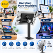 Universal Tablet Stand with Lock &amp; Key | Anti-Theft Secure Desktop Tablet Holder | Adjustable Metal Enclosure, Kiosk &amp; POS Counter Stand | iCare