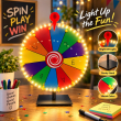 Universal Spinning Prize Wheel Desktop Display Stand with LED Light | Promotional Game Wheel for Events, Marketing, Lucky Draw &amp; Advertising | iCare