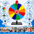 Universal Spinning Prize Wheel Desktop Display Stand with LED Light | Promotional Game Wheel for Events, Marketing, Lucky Draw &amp; Advertising | iCare