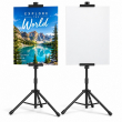 Universal Advertising Display Stand | Adjustable Tripod Promotional Stand | Portable Sign Board &amp; Poster Display Holder for Events, Shops &amp; Exhibitions | iCare